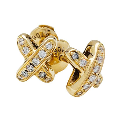 [Clover Jewelery]JEUX DE GOLD DIAMOND EARRINGS