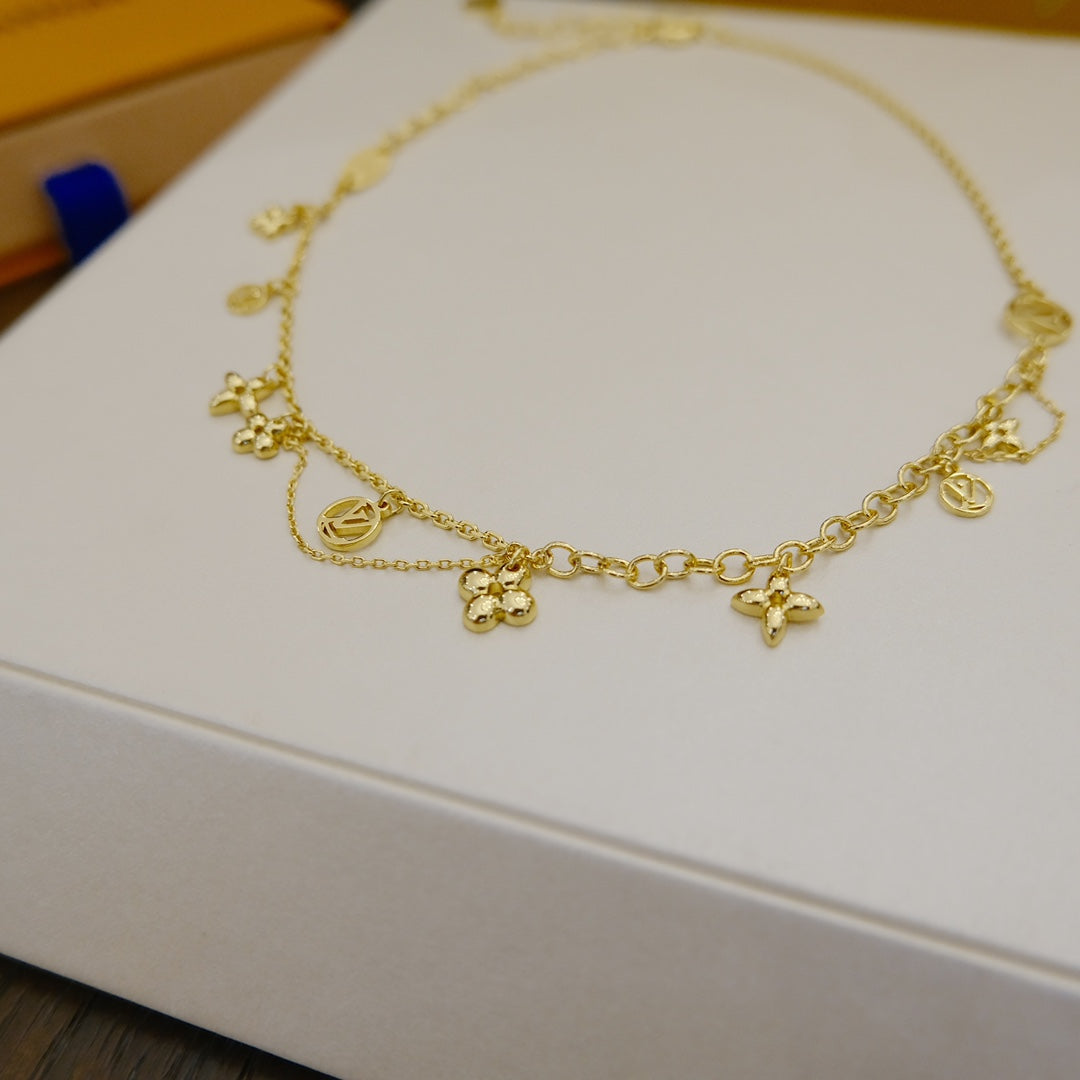 [Clover Jewelery]BLOOMING SUPPLE NECKLACE BRASS