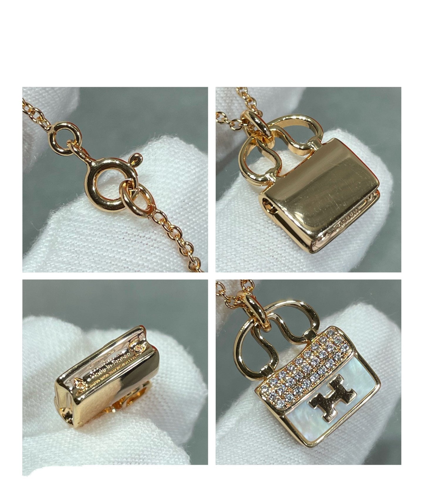 [Clover Jewelery]H CIRCE MOISSANITE PENDANT NECKLACE GOLD
