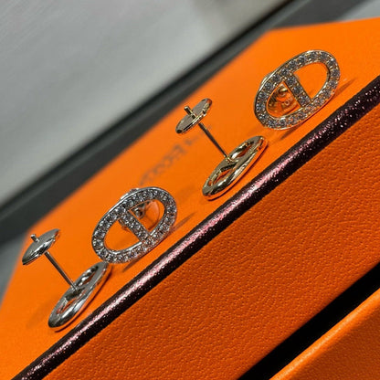 [Clover Jewelery]HM FULL DIAMOND PIG NOSE STUD EARRINGS