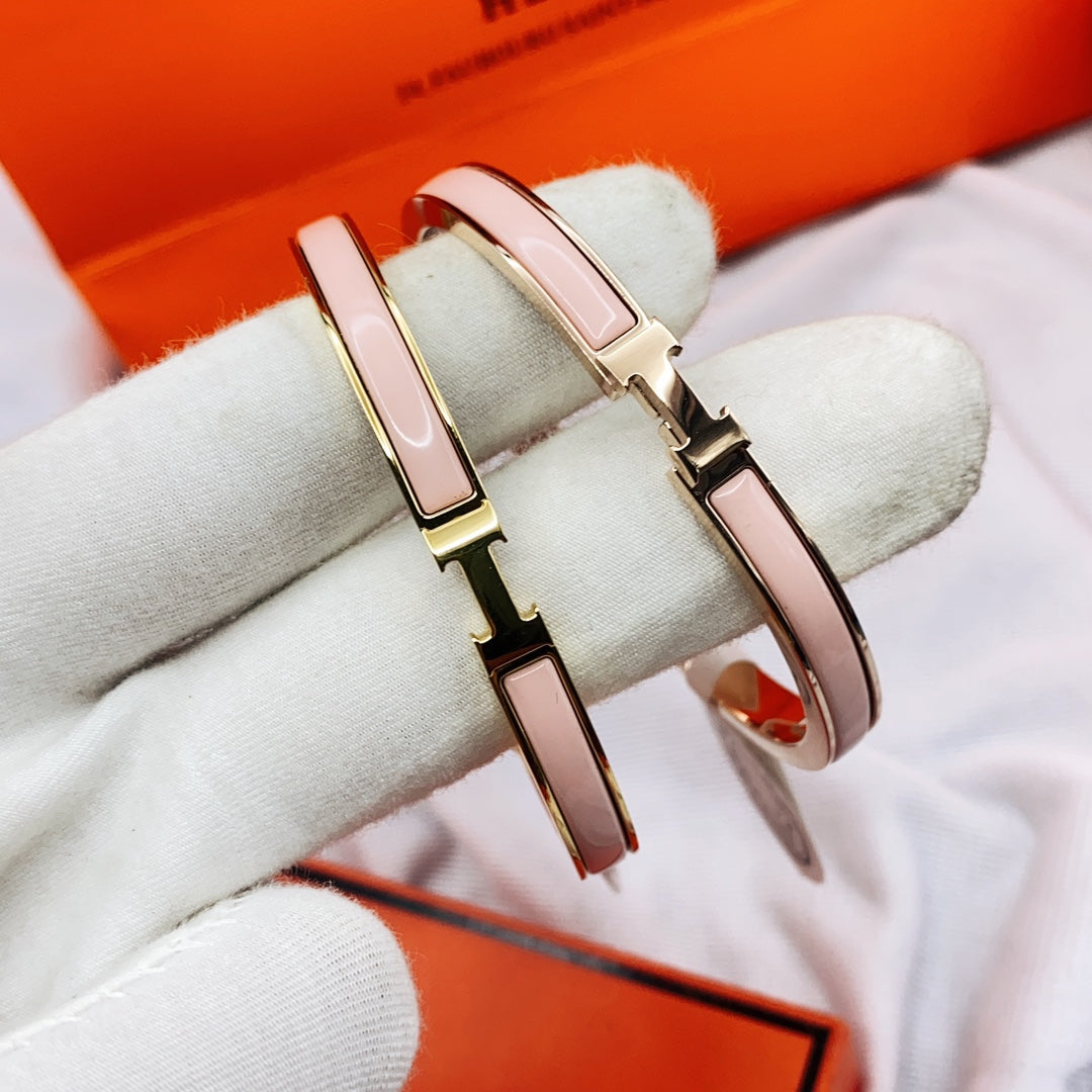 [Clover Jewelery]CLASSIC HM CLIC  PINK 8MM ENAMEL BRACELET