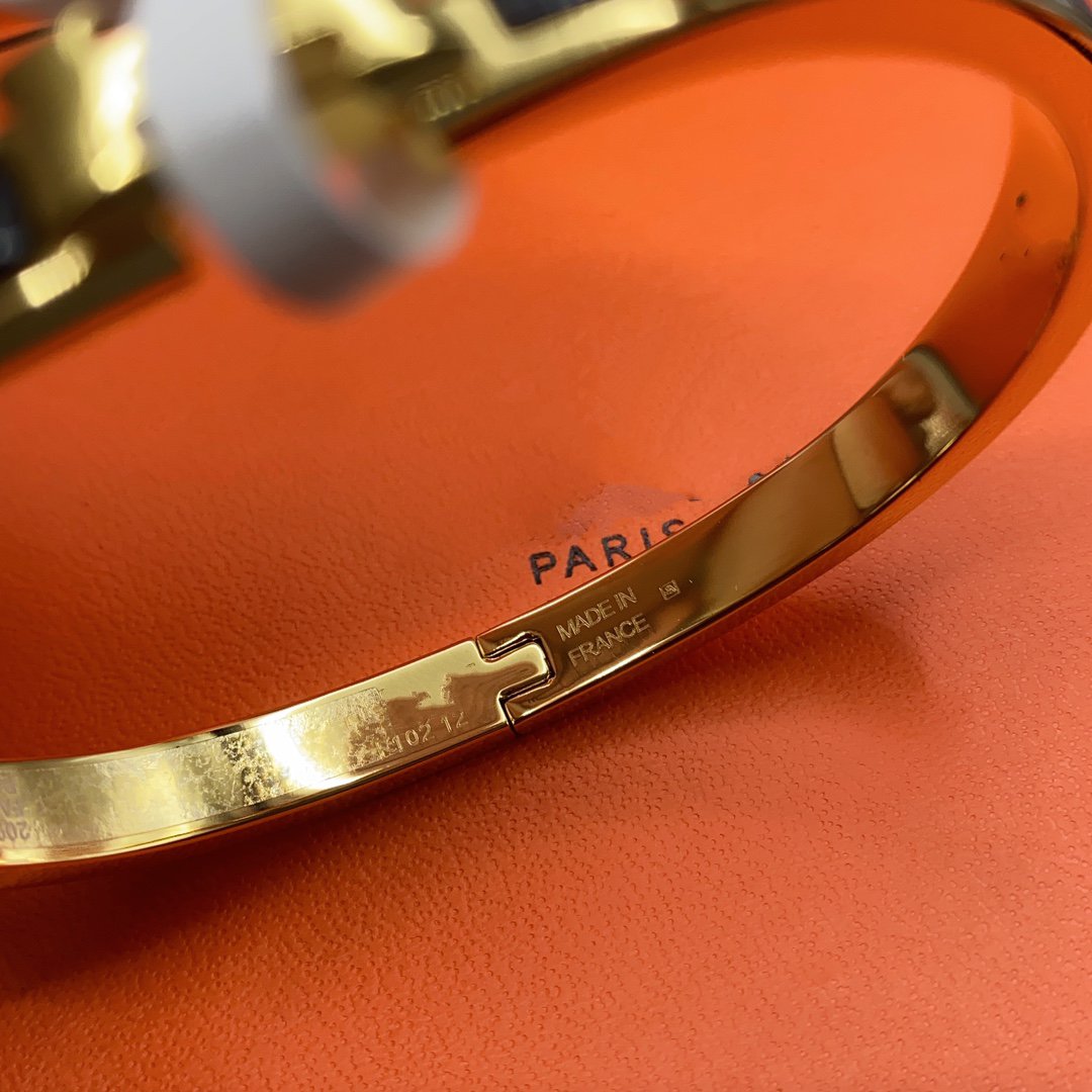 [Clover Jewelery]CLASSIC HM CLIC BLACK 8MM ENAMEL BRACELET