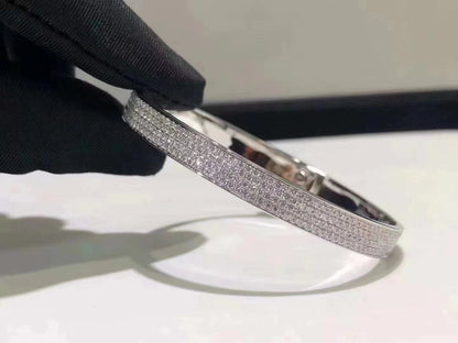 [Clover Jewelery]HM KELLY BRACELET IN SILVER AND FULL PAVE DIAMOND
