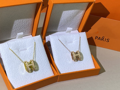[Clover Jewelery]HM CLIC YELLOW ENAMEL GOLD NECKLACE