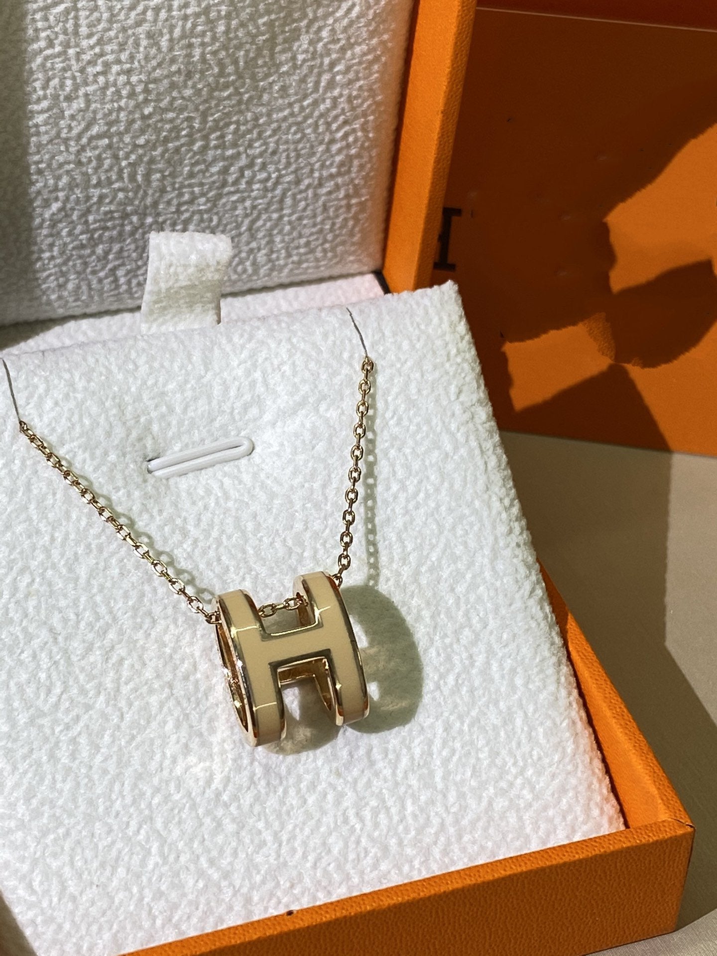 [Clover Jewelery]HM CLIC YELLOW ENAMEL GOLD NECKLACE