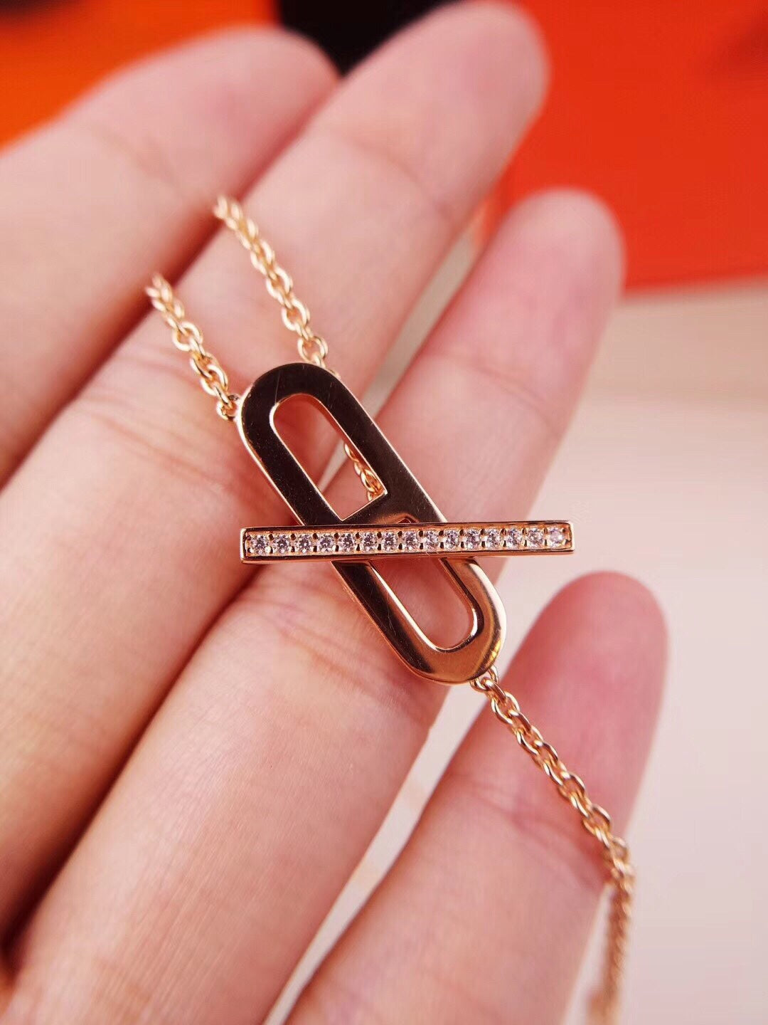 [Clover Jewelery]HM FIRE PIG NOSE NECKLACE TRENDY STREET