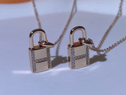 [Clover Jewelery]HM ADVANCED NICHE LOCK HEAD NECKLACE DIAMONDS
