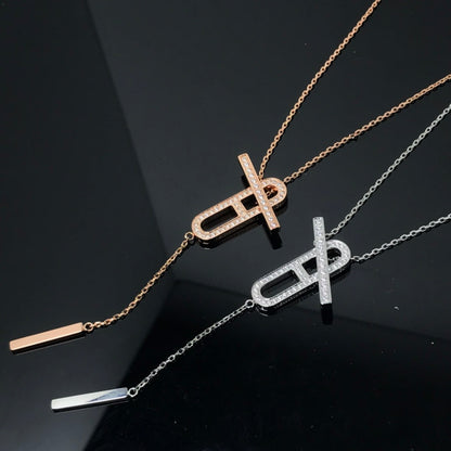 [Clover Jewelery]HM NECKLACE PLATINUM ROSE GOLD DIAMOND