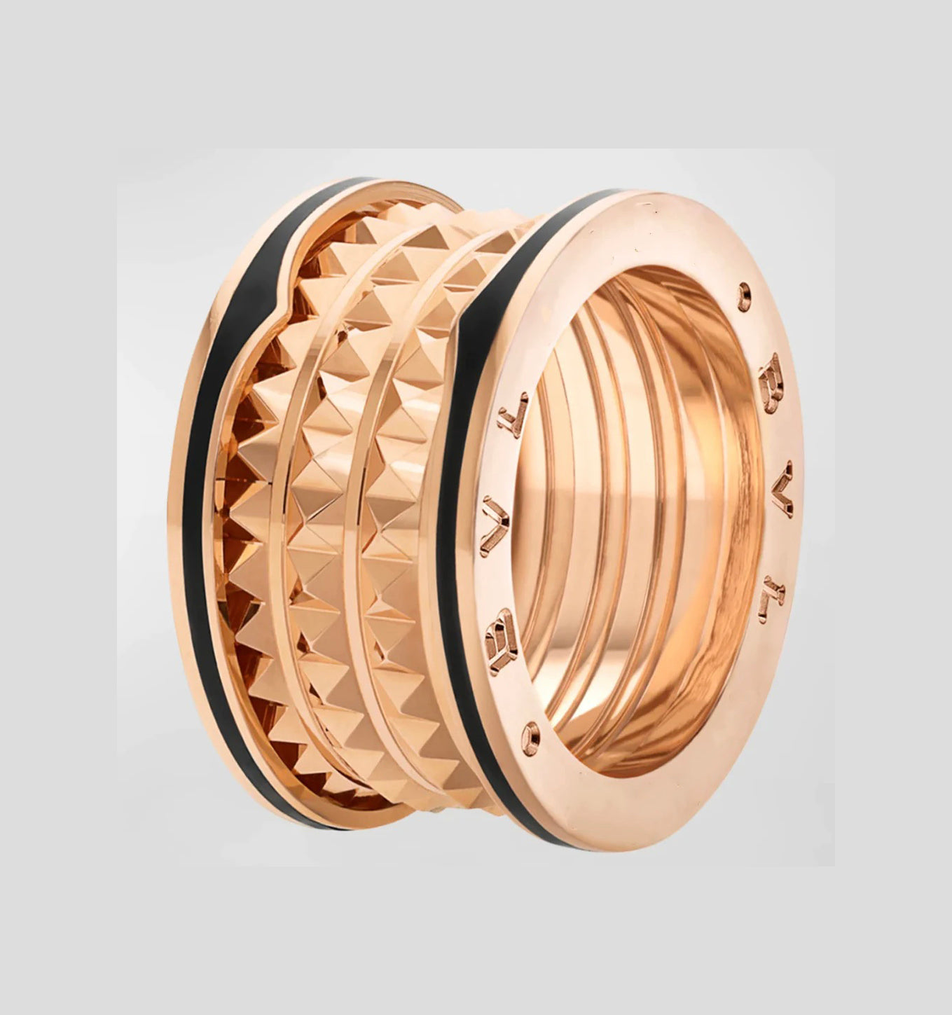 [Clover Jewelery]ZERO 1 ROCK BLACK CERAMIC PINK GOLD LARGE MODEL