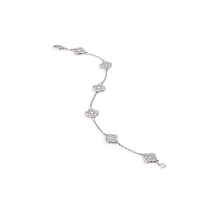 [Clover Jewelery]CLOVER 6 MOTIF SILVER DIAMOND BRACELET