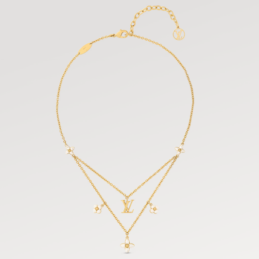 [Clover Jewelery]FLOWERGRAM GOLD MOP DOUBLE ROW NECKLACE