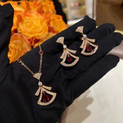 [Clover Jewelery]DREAM NECKLACE CARNELIAN DIAMOND PINK GOLD