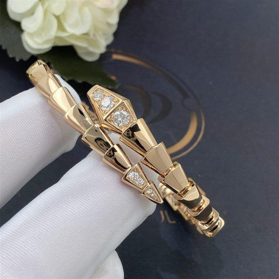 [Clover Jewelery]SERPENTI BRACELET DIAMONDS PINK GOLD