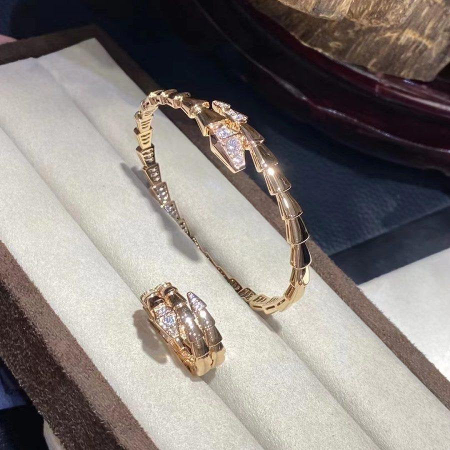 [Clover Jewelery]SERPENTI BRACELET DIAMONDS PINK GOLD