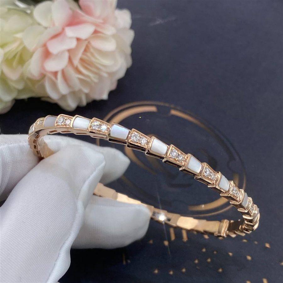 [Clover Jewelery]SERPENTI BRACELET PINK GOLD MOP DIAMOND
