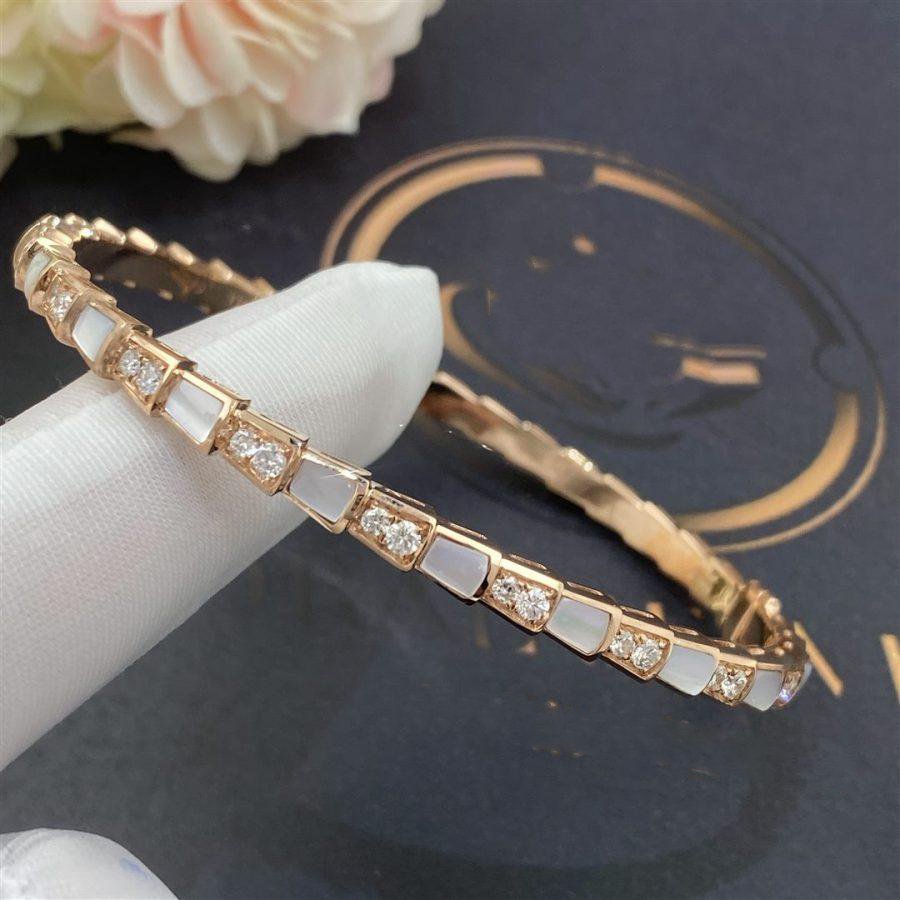 [Clover Jewelery]SERPENTI BRACELET PINK GOLD MOP DIAMOND