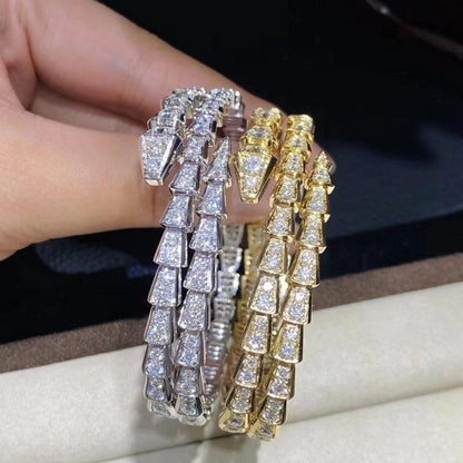 [Clover Jewelery]SERPENTI BRACELET GOLD DIAMOND DOUBLE ROW