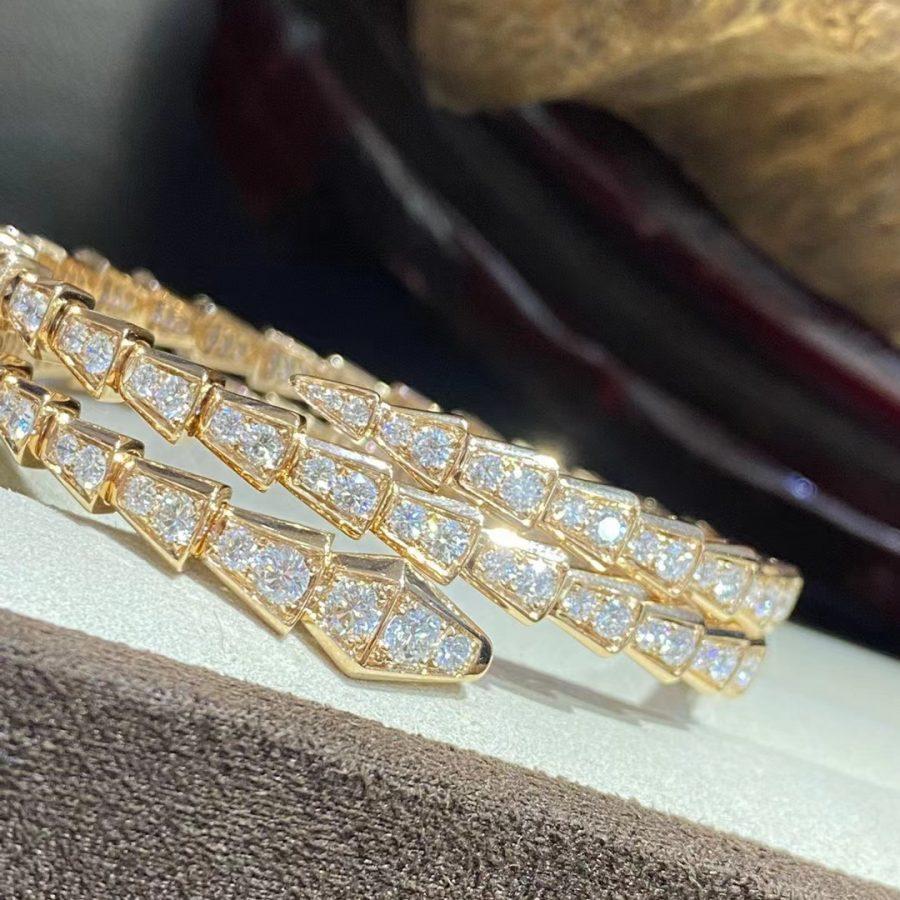 [Clover Jewelery]SERPENTI BRACELET GOLD DIAMOND DOUBLE ROW