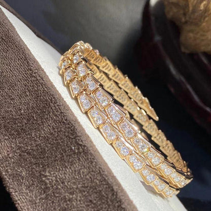 [Clover Jewelery]SERPENTI BRACELET GOLD DIAMOND DOUBLE ROW