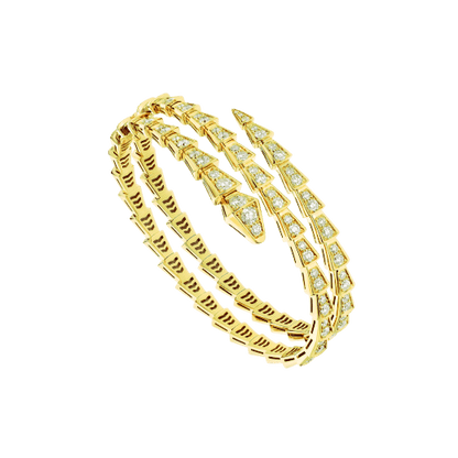 [Clover Jewelery]SERPENTI BRACELET GOLD DIAMOND DOUBLE ROW