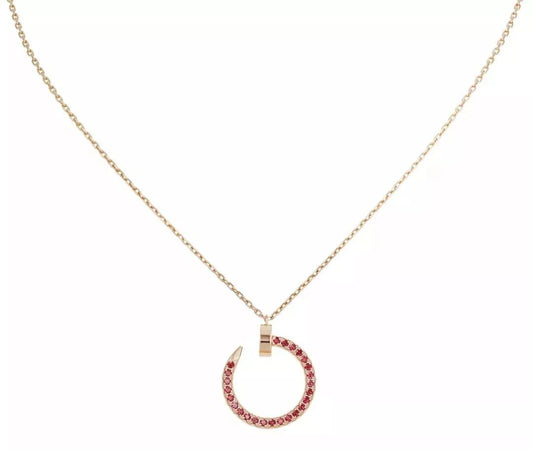 [Clover Jewelery]JUSTE NECKLACE GOLD RED DIAMONDS