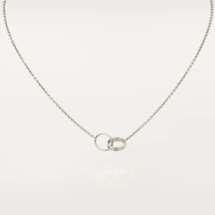 [Clover Jewelery]LOVE NECKLACE PINK GOLD AND SILVER