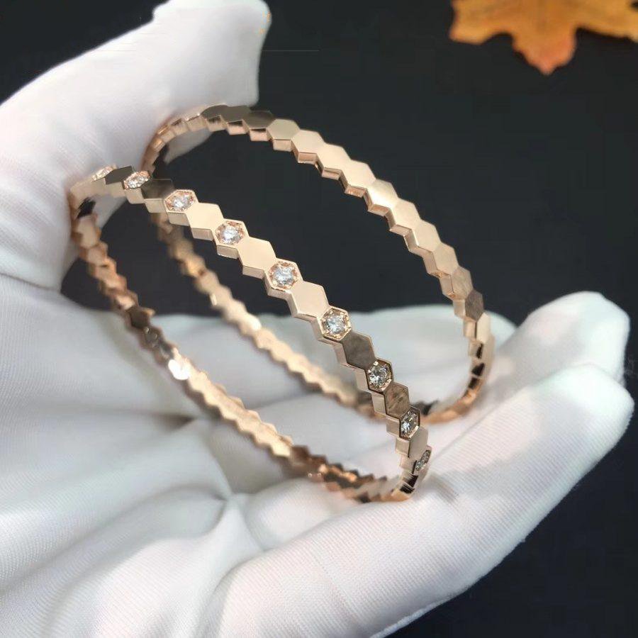 [Clover Jewelery]BEE LOVE PINK GOLD DIAMOND BRACELET