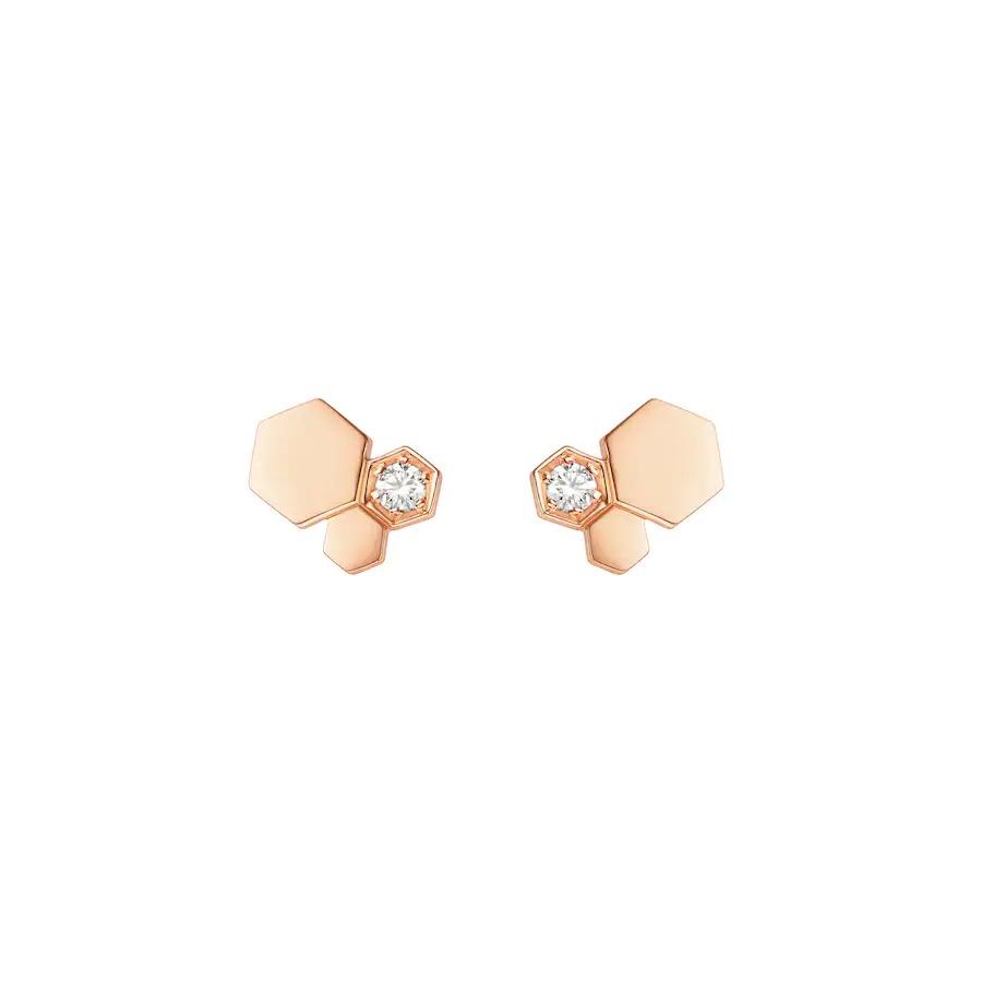 [Clover Jewelery]BEE LOVE PINK GOLD DIAMOND EARRINGS