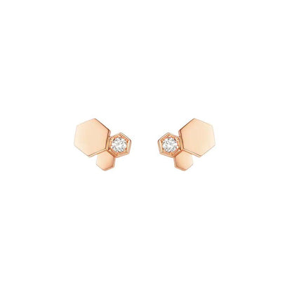 [Clover Jewelery]BEE LOVE PINK GOLD DIAMOND EARRINGS