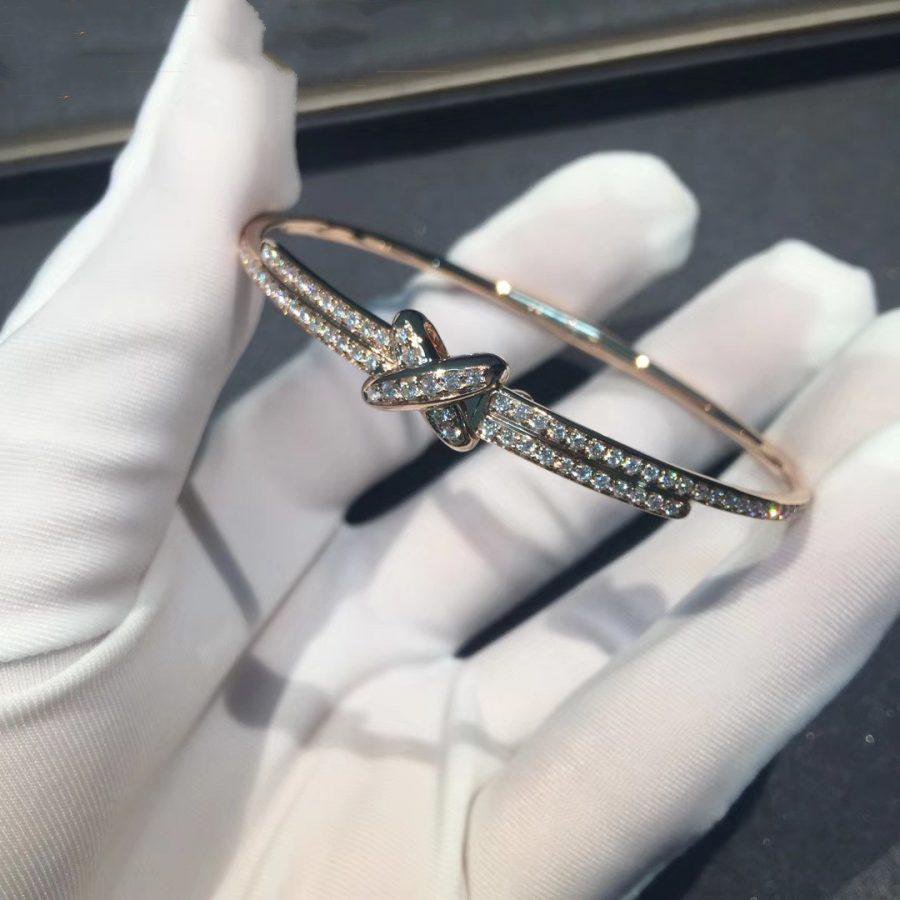 [Clover Jewelery]JEUX DE BRACELET DIAMONDS PINK GOLD