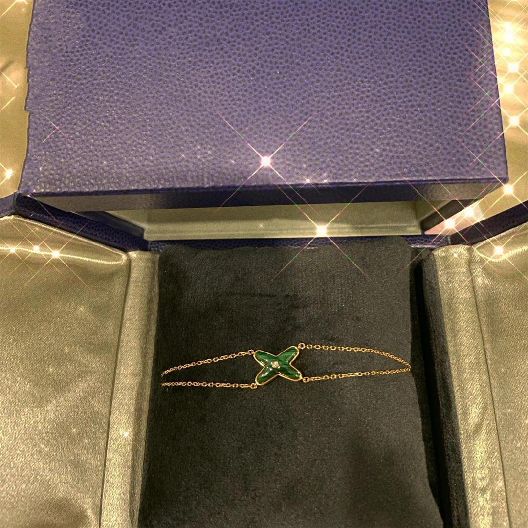 [Clover Jewelery]JEUX BRACELET MALACHITE PINK GOLD 1 DIAMOND