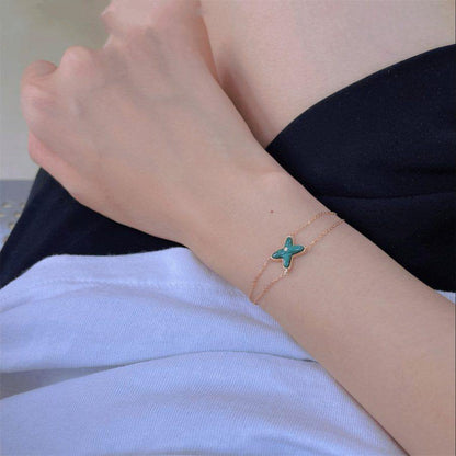 [Clover Jewelery]JEUX BRACELET MALACHITE PINK GOLD 1 DIAMOND