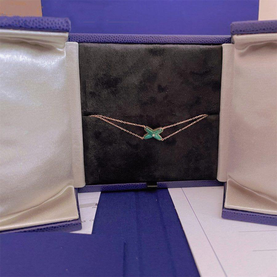 [Clover Jewelery]JEUX BRACELET MALACHITE PINK GOLD 1 DIAMOND