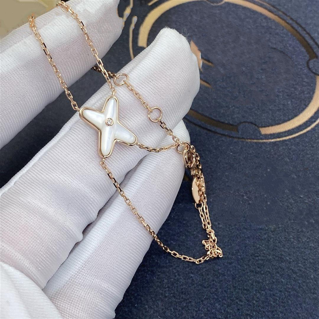 [Clover Jewelery]JEUX BRACELET WHITE MOP PINK GOLD 1 DIAMOND