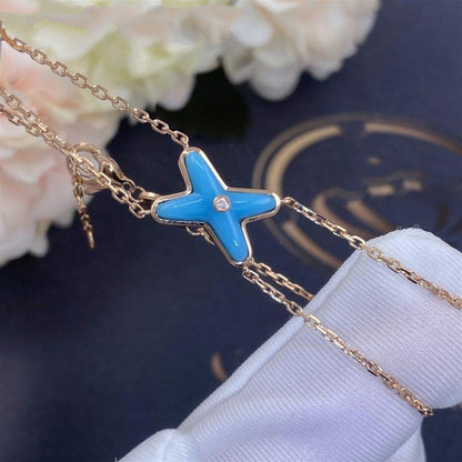 [Clover Jewelery]JEUX BRACELET TURQUOISE PINK GOLD 1 DIAMOND