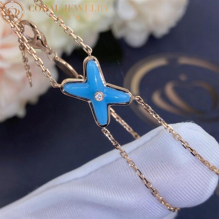 [Clover Jewelery]JEUX BRACELET TURQUOISE PINK GOLD 1 DIAMOND
