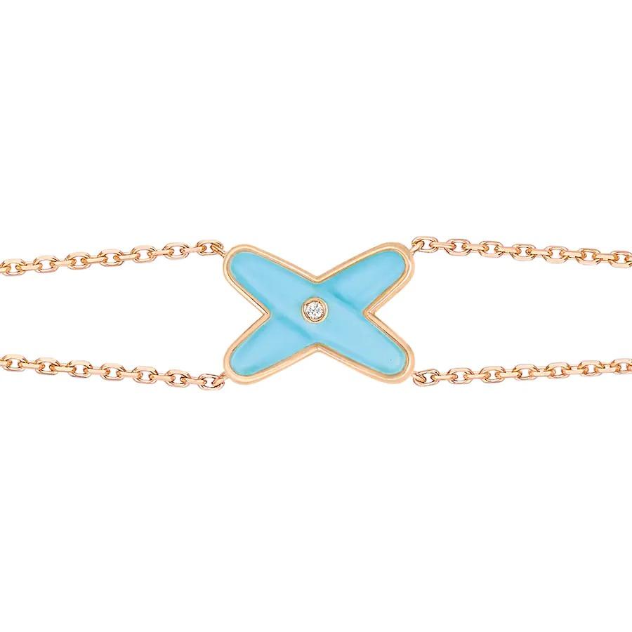 [Clover Jewelery]JEUX BRACELET TURQUOISE PINK GOLD 1 DIAMOND