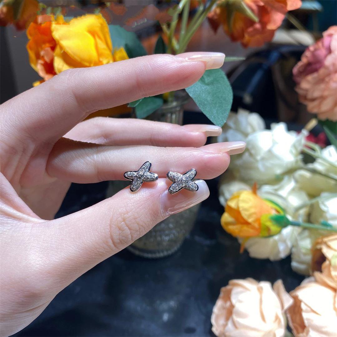 [Clover Jewelery]JEUX DE SILVER DIAMOND EARRINGS