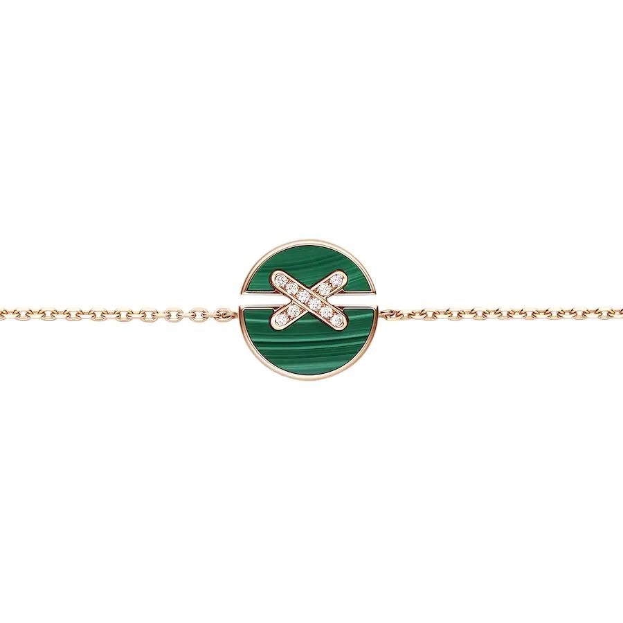 [Clover Jewelery]JEUX DE BRACELET MALACHITE PINK GOLD DIAMONDS