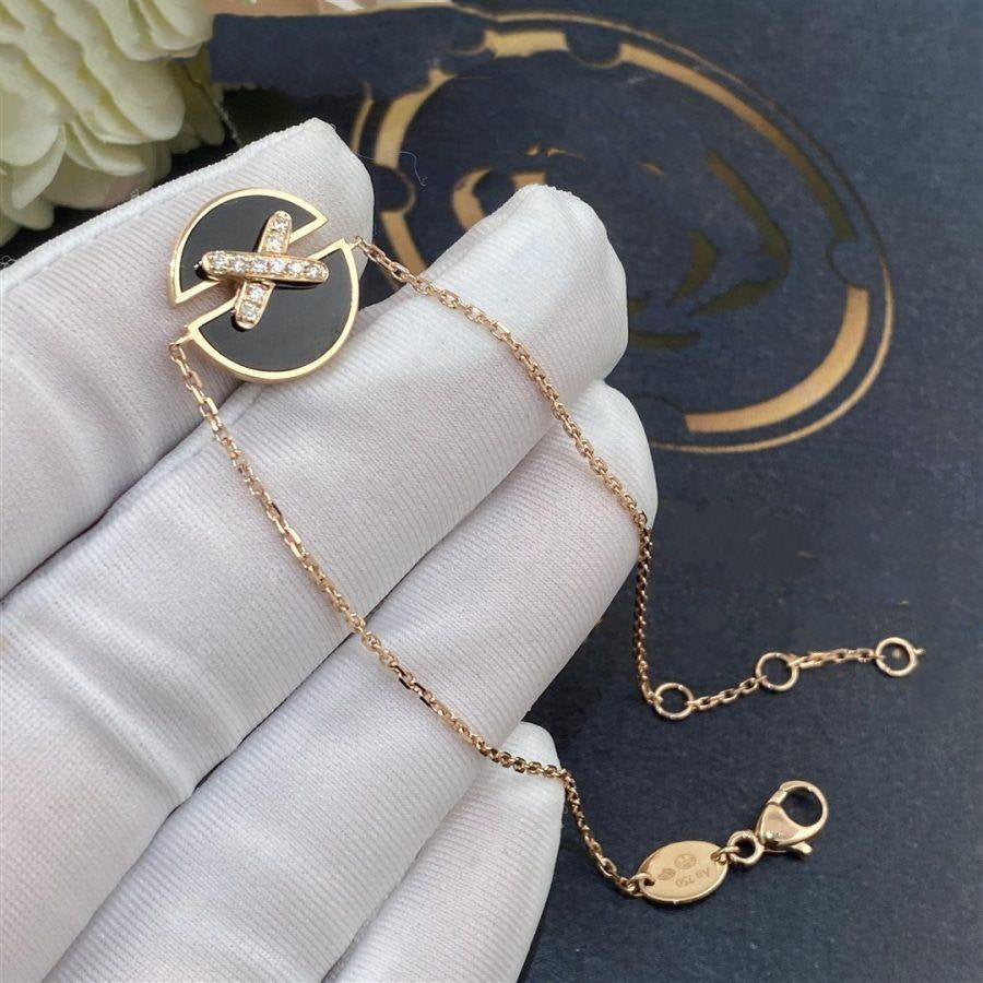[Clover Jewelery]JEUX DE BRACELET ONYX PINK GOLD DIAMOND