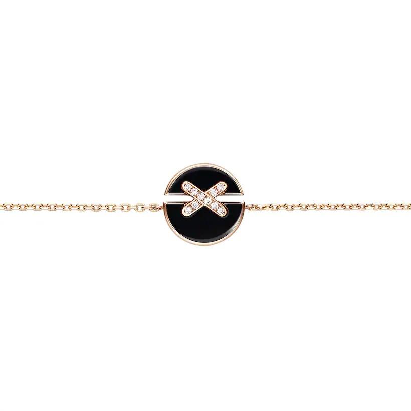 [Clover Jewelery]JEUX DE BRACELET ONYX PINK GOLD DIAMOND