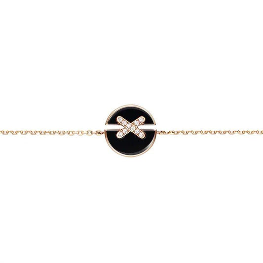 [Clover Jewelery]JEUX DE BRACELET ONYX PINK GOLD DIAMOND