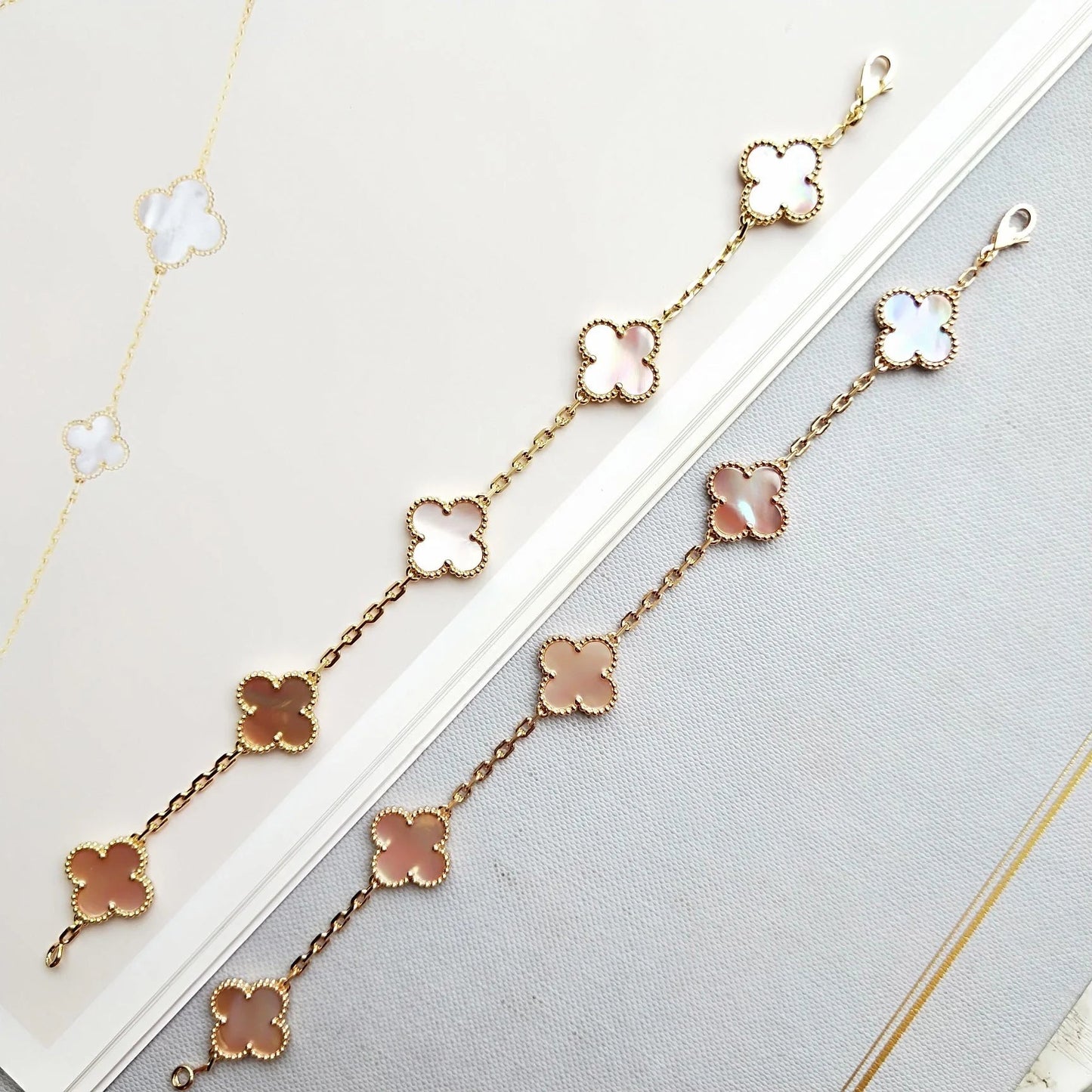 [Clover Jewelery]CLOVER 5 PINK MOP BRACELET