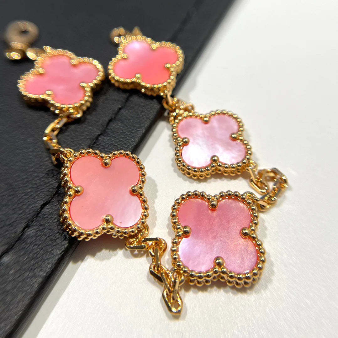 [Clover Jewelery]CLOVER 5 PINK MOP BRACELET