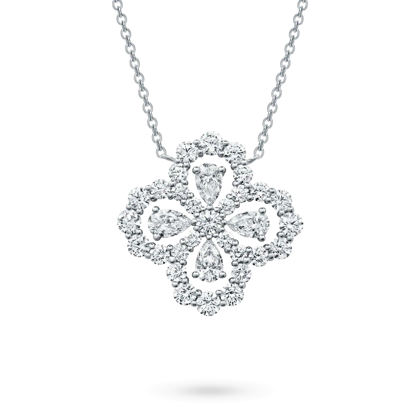 [Clover Jewelery]LOOP NECKLACE FULL MOTIF DIAMOND 16MM MULTIPLE COLORS