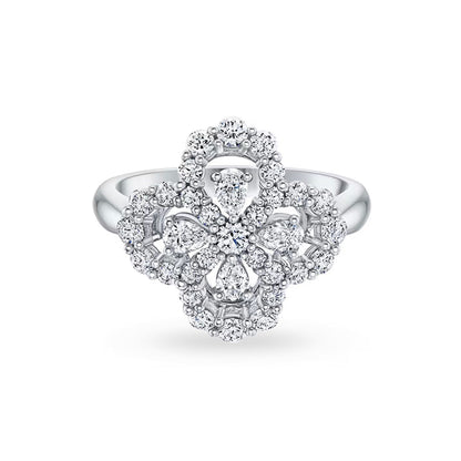 [Clover Jewelery]LOOP RING FULL MOTIF DIAMOND 16MM SILVE