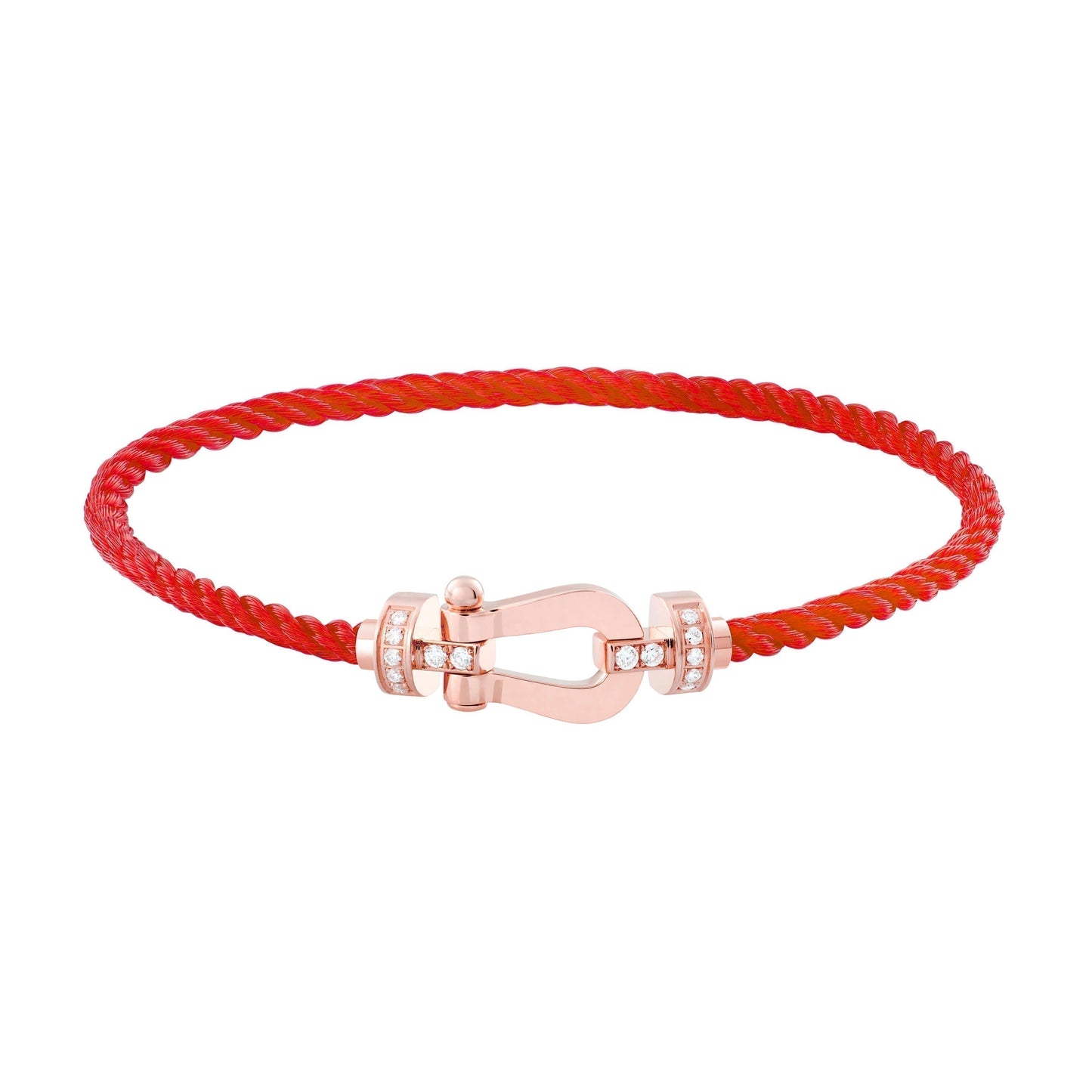 [Clover Jewelery]FORCE 10 HALF DIAMOND PINK GOLD RED CORDERI LARGE AND MEDIUM MODEL