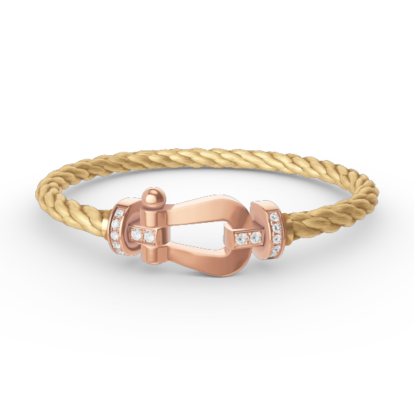 [Clover Jewelery]FORCE LARGE HORSESHOE HALF DIAMOND BRACELET ROSE GOLD