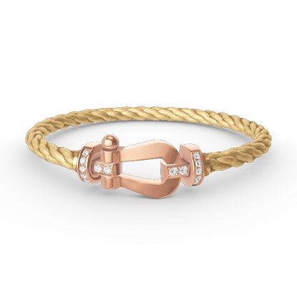 [Clover Jewelery]FORCE LARGE HORSESHOE HALF DIAMOND BRACELET ROSE GOLD