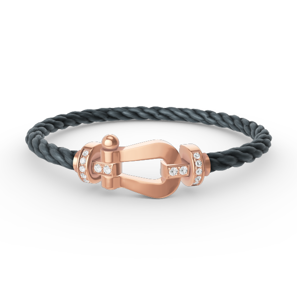 [Clover Jewelery]FORCE LARGE HORSESHOE HALF DIAMOND BRACELET ROSE GOLD